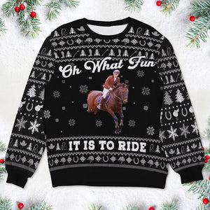 Custom Photo Gifts For Horse Riding Lovers Ugly Sweater 03pgti091024-Homacus