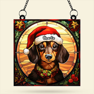 Personalized Christmas Gifts For Dog Lovers Suncatcher Ornament Dachshund 01huti100924-Homacus