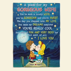 Personalized Gifts For Couples Blanket 03huti220724hg Couple Kissing in Moonlight-Homacus