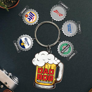 Personalized Gifts For Dad Keychain With Bottle Cap Charms 05ohti230524-Homacus