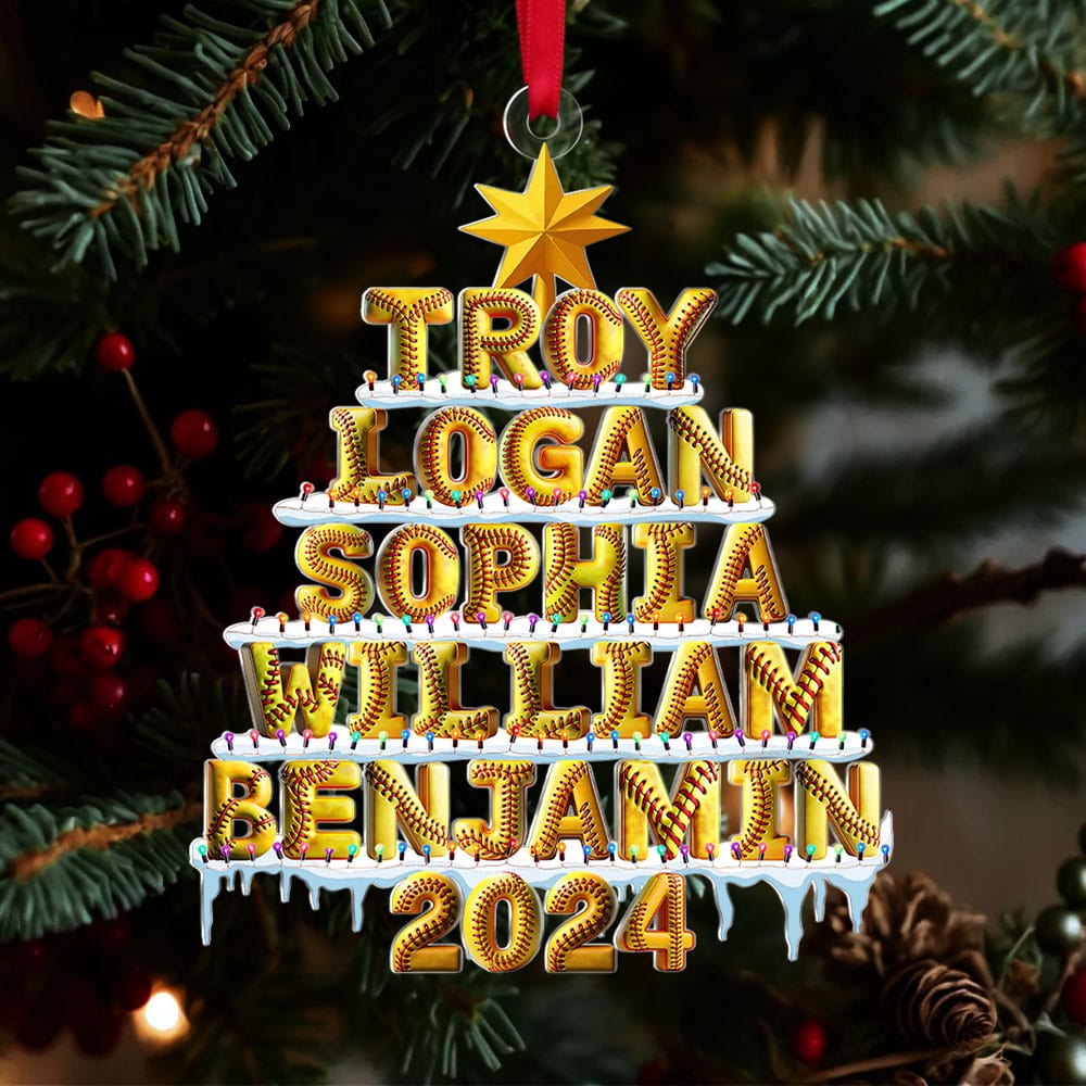 Custom Alphabet Letter Gifts For Softball Lover Christmas Ornament 02xqti221024-Homacus