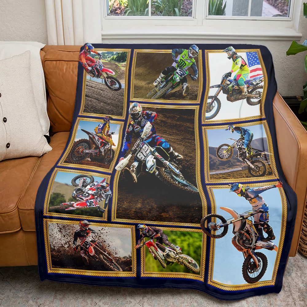 Dirt Bikes Motocross Photo Collage Blanket - Custom Photo Gifts-Homacus