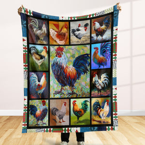 Personalized Gifts For Chicken Lover Blanket, Rooster Art 04qhti261224-Homacus