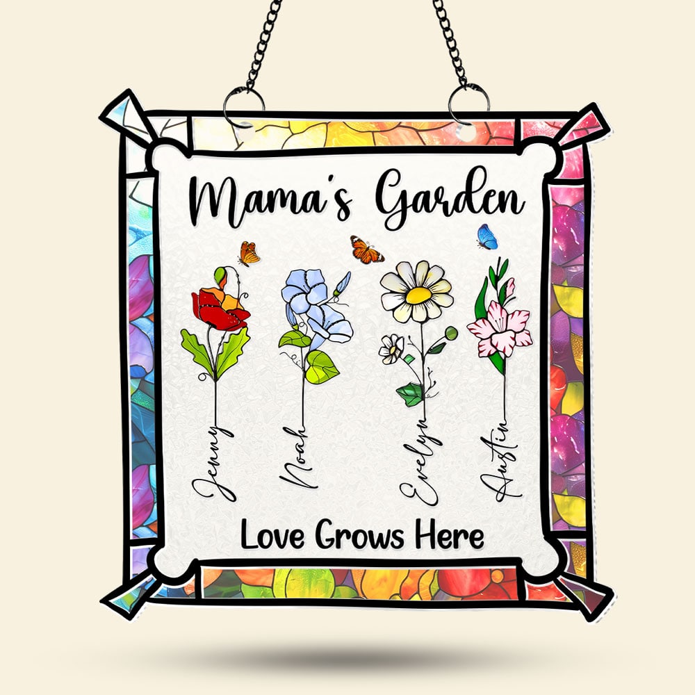 Personalized Gifts For Mom Suncatcher, Custom Birth Month Flowers 03qhti140225-Homacus