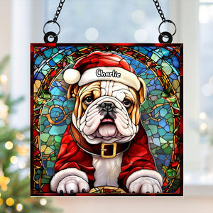 Personalized Christmas Gifts For Dog Lovers Suncatcher Ornament Bulldog 04huti100924-Homacus