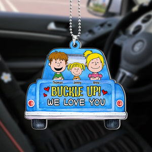 Personalized Gifts For Dad & Mom Car Hanging Ornament, Adorable Kids 01nati080724-Homacus