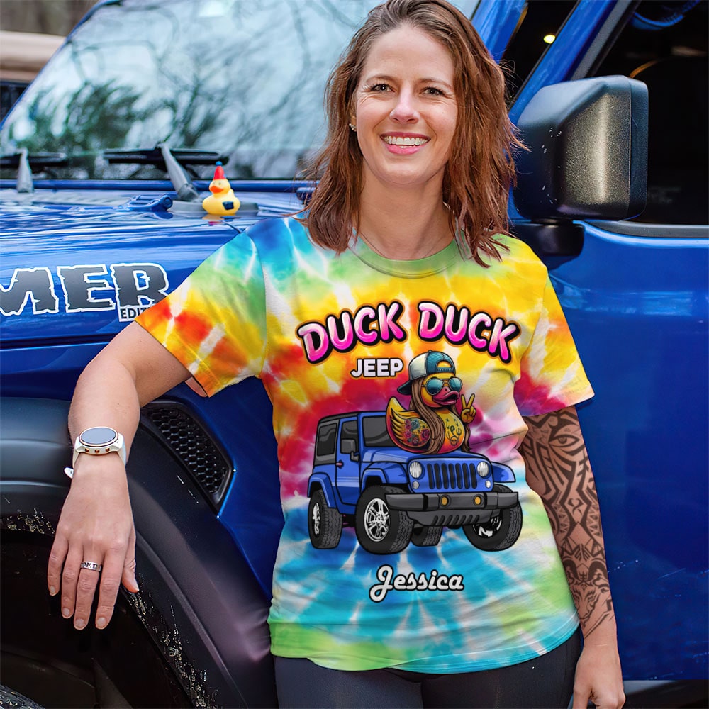 Personalized Gifts For Off-Road Lovers Shirt 01huti190724 Yellow Duck On Off-Road Car-Homacus