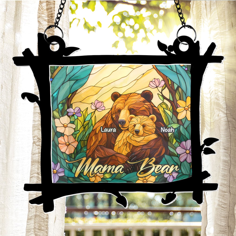 Personalized Gifts For Mom Suncatcher Ornament, Mama Bear Hug 04qhti060325-Homacus