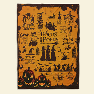 Personalized Hocus Pocus Witch Blanket, Halloween Gifts 02acxx280824-Homacus