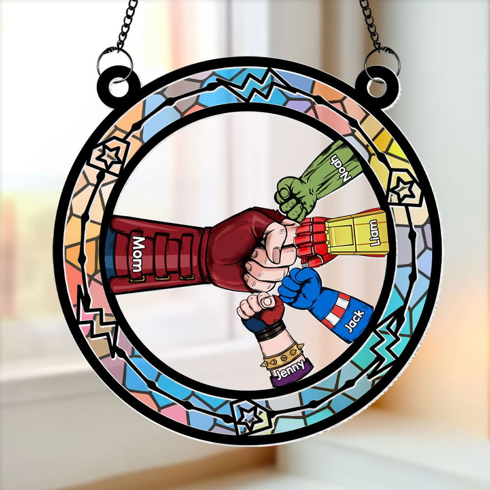 Personalized Gifts For Mom Suncatcher Ornament Superhero Hands 01ohti180225-Homacus
