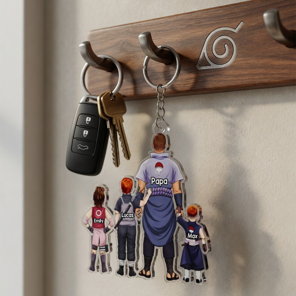 Warrior Father & Mini Ninja Keychain - Personalized Gifts For Dad 01qhhu080526-Homacus