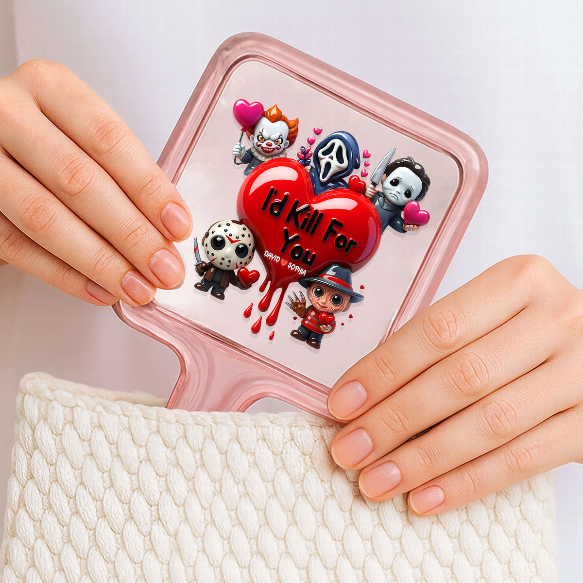 Horror Handheld Mirror - Personalized Gifts For Couple 05nati161225-Homacus
