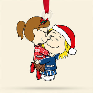 Couple Christmas Ornaments - Kissing Couple - Personalized Gifts For Couple-Homacus