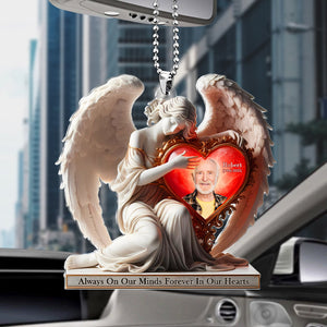 Custom Photo Gifts For Heaven Memorial Car Ornament, On Angels Wings 02tgti040225-Homacus