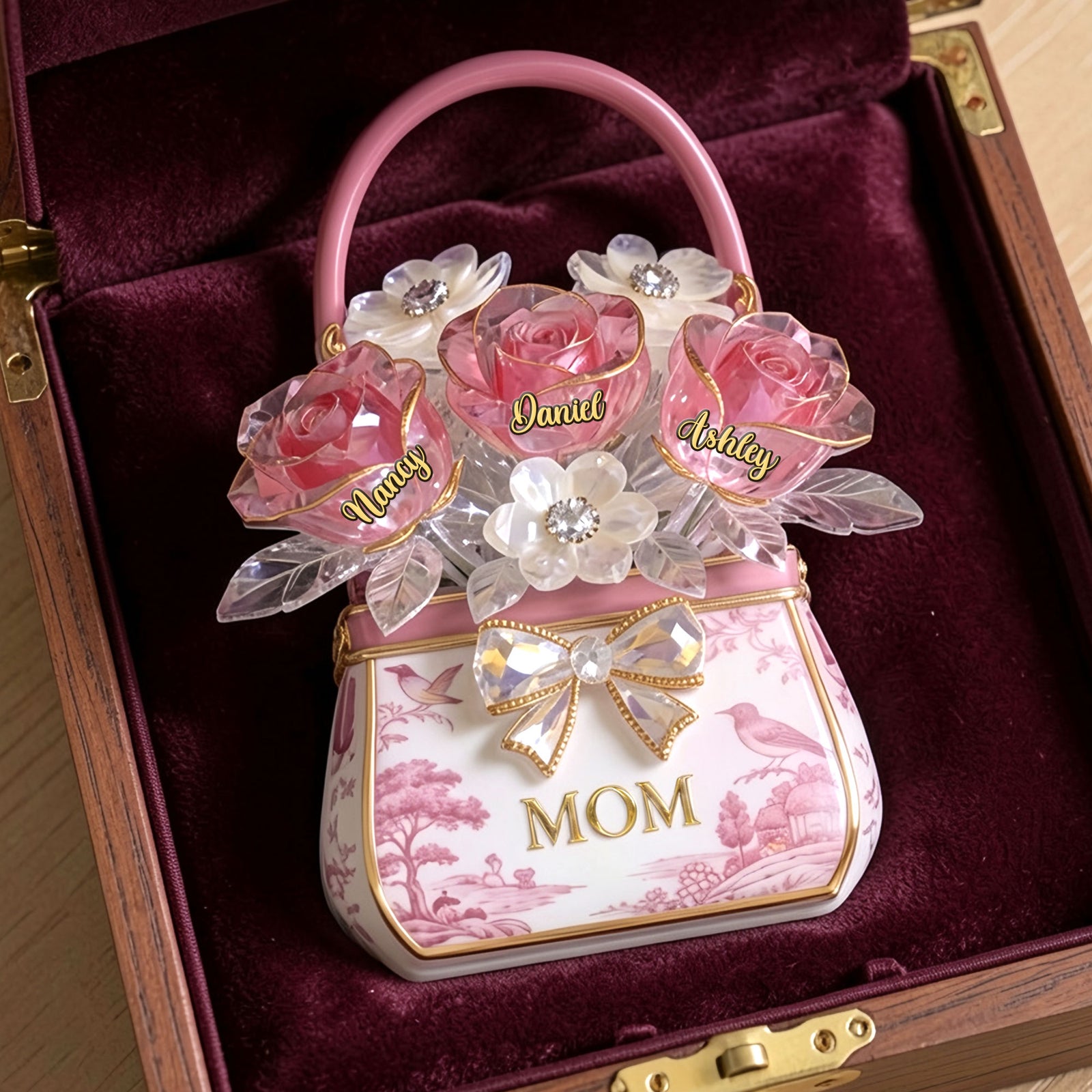 Mom Flower Basket Acrylic Plaque - Personalized Gifts For Mom 01PGTI310326-Homacus