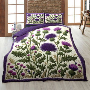 Thistle Flowers Quilt Bed Set 05huti210125-Homacus