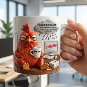 Attitude Rooster Office Worker Work Forecast Coffee Mug, Personalized Gifts For Coworker 05QHTI230126-Homacus