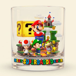 Retro Game Dad Round Glass - Personalized Gifts Father's Day Glass 05OHTI250426-Homacus
