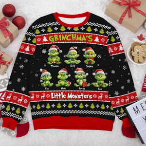 Personalized Gift for Grandma, Little Green Monsters Ugly Sweater 01TOTI270924-Homacus