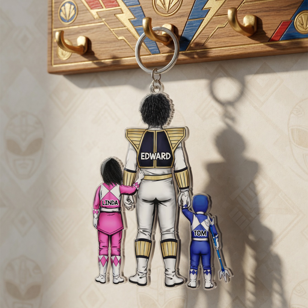 Hero Dad & Sidekick Keychain – Personalized Gifts For Dad 031qhhu070525hh-Homacus