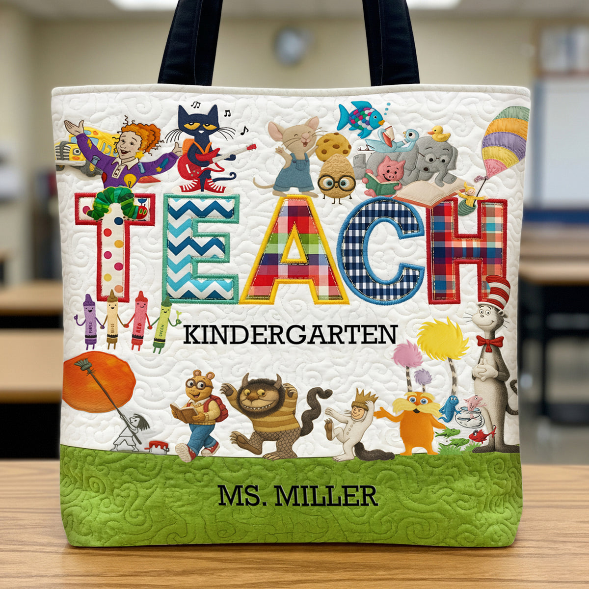 Cute Children's Books Character Tote Bag, Personalized Gifts For Teacher 03qhti290725-Homacus