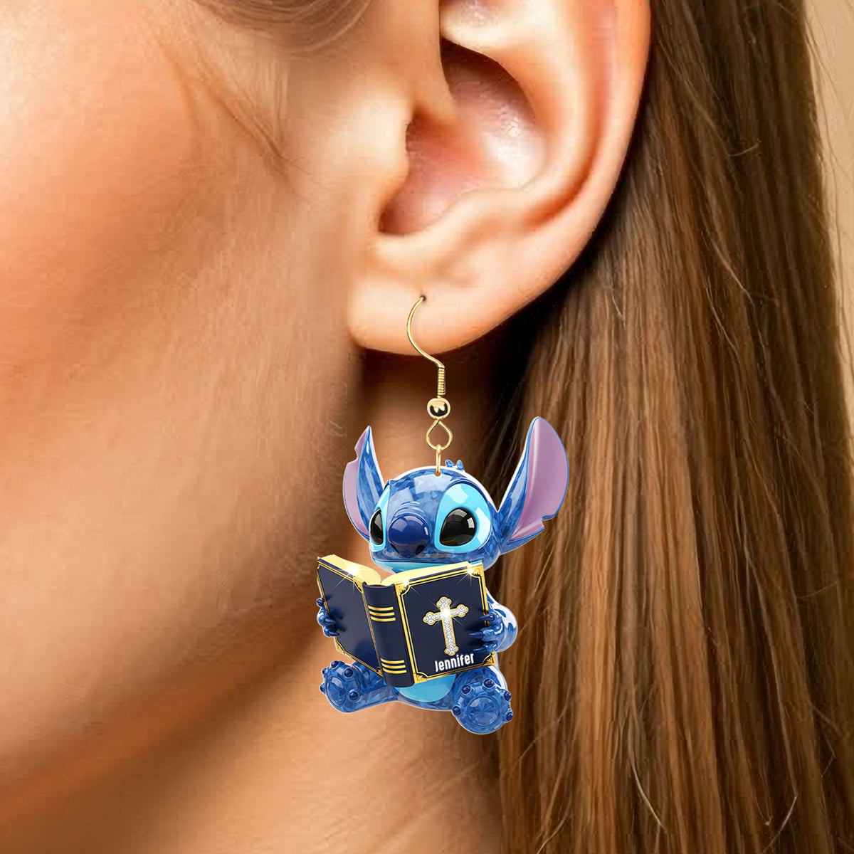 Blue Alien Earrings - Personalized Gifts For Jesus Lovers 03nati090725-Homacus