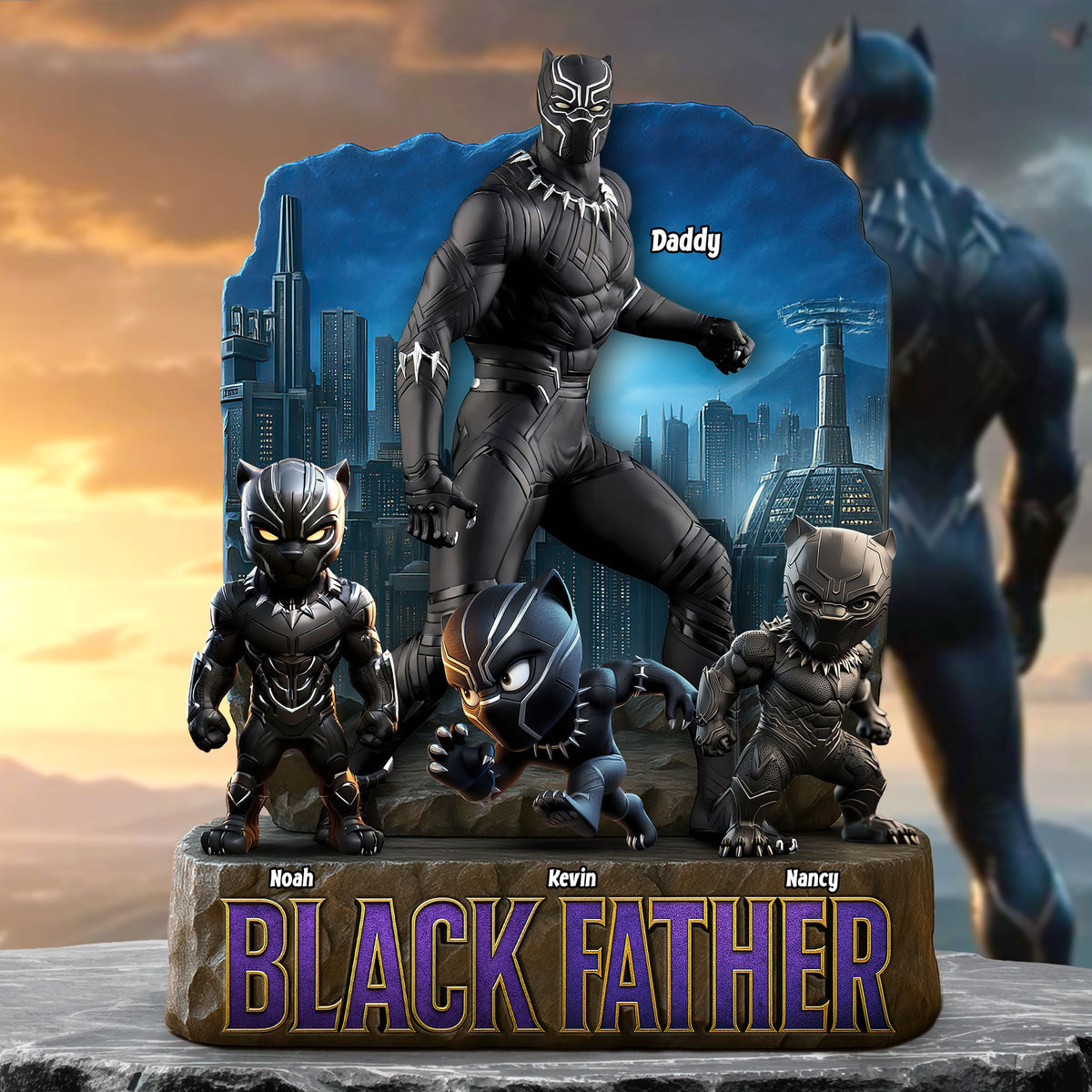 Black Father Plaque - Personalized Gifts For Dad 03huti080525-Homacus