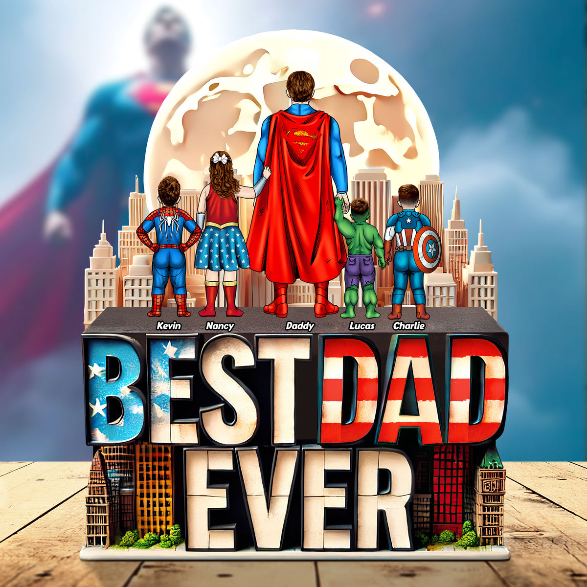 Super Dad Plaque - Personalized Gifts For Dad 012huti190425pa-Homacus