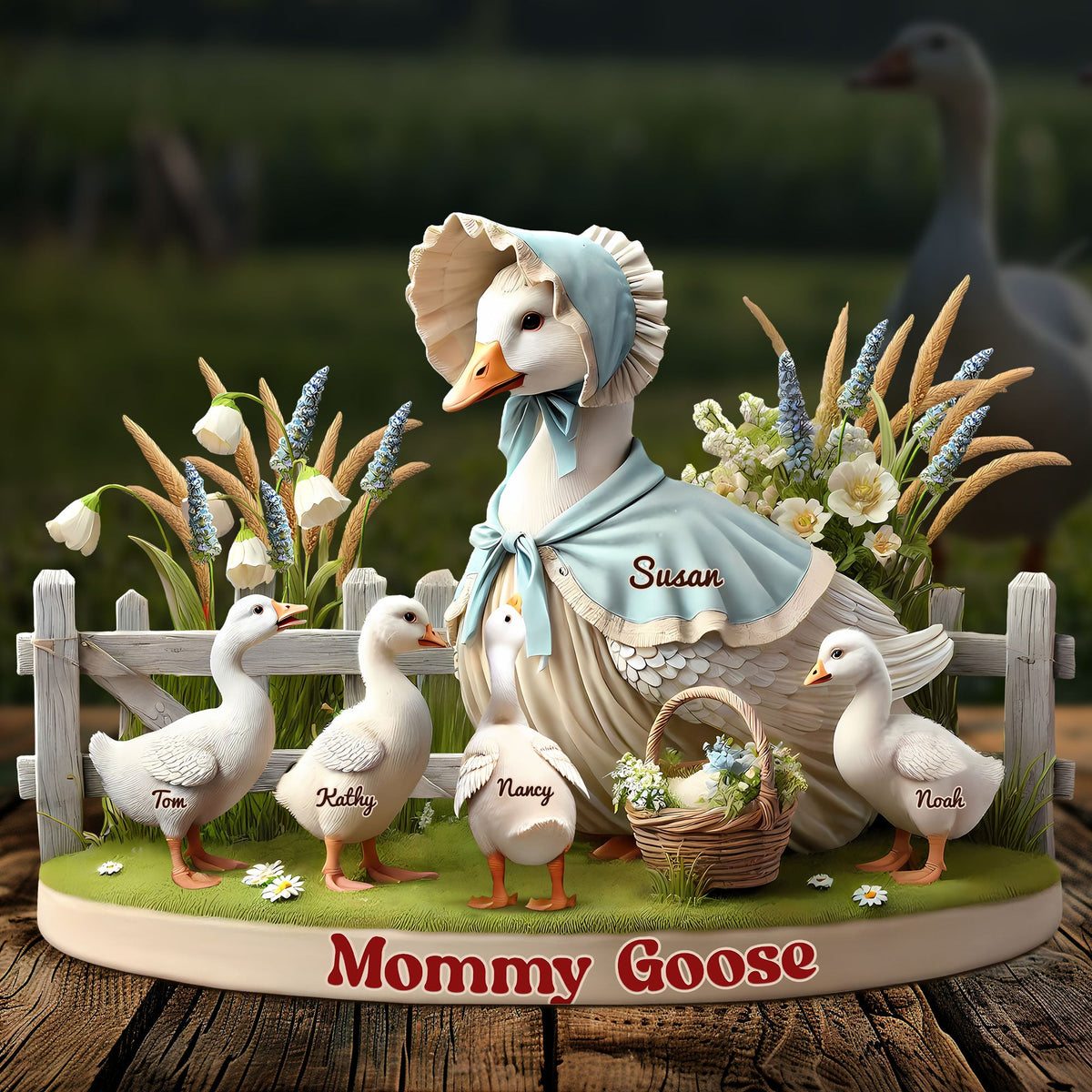 Goose Mom Plaque - Personalized Gifts For Mom 05qhti180425 Bonnet lady-Homacus