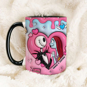 Personalized Gifts For Couples, Black Accent Mugs 01HUTI030824 Affectionate Couple-Homacus