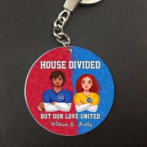 Personalized Gifts For Couple Keychain American Football Couple 02huti230125hg-Homacus