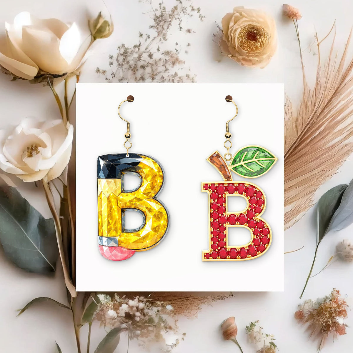 Cute Teacher Earrings - Personalized Gifts For Teachers 01huti150725-Homacus