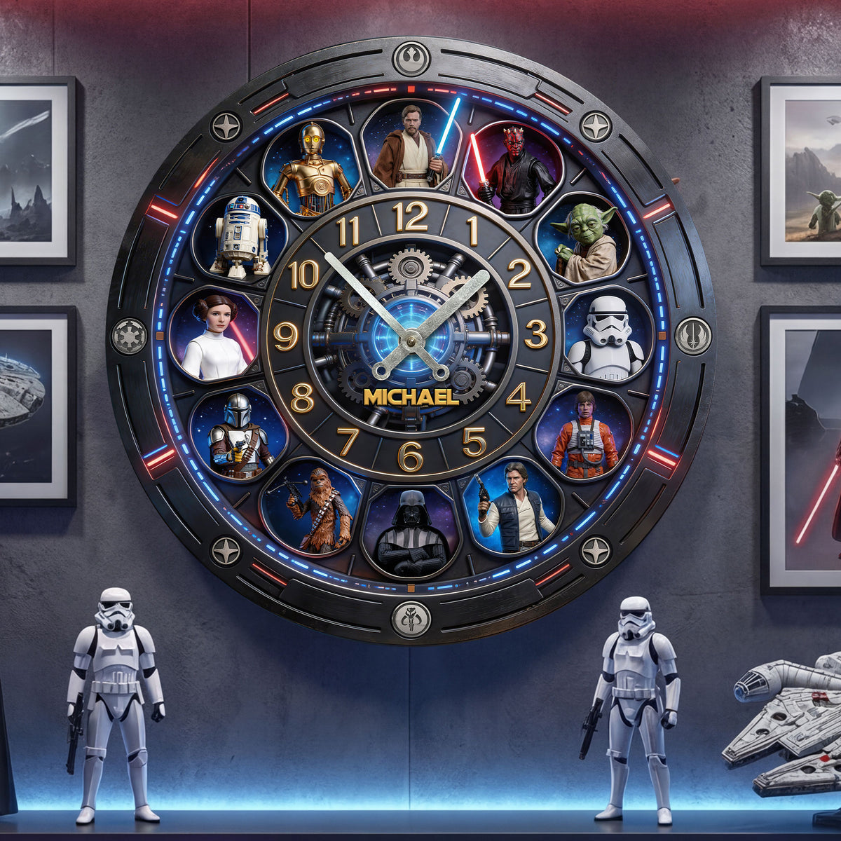 Sci-Fi Universe Wall Clock – Personalized Gifts For Space Fan 1 Layer Acrylic Hanging Wall Clock 05HUTI280226-Homacus