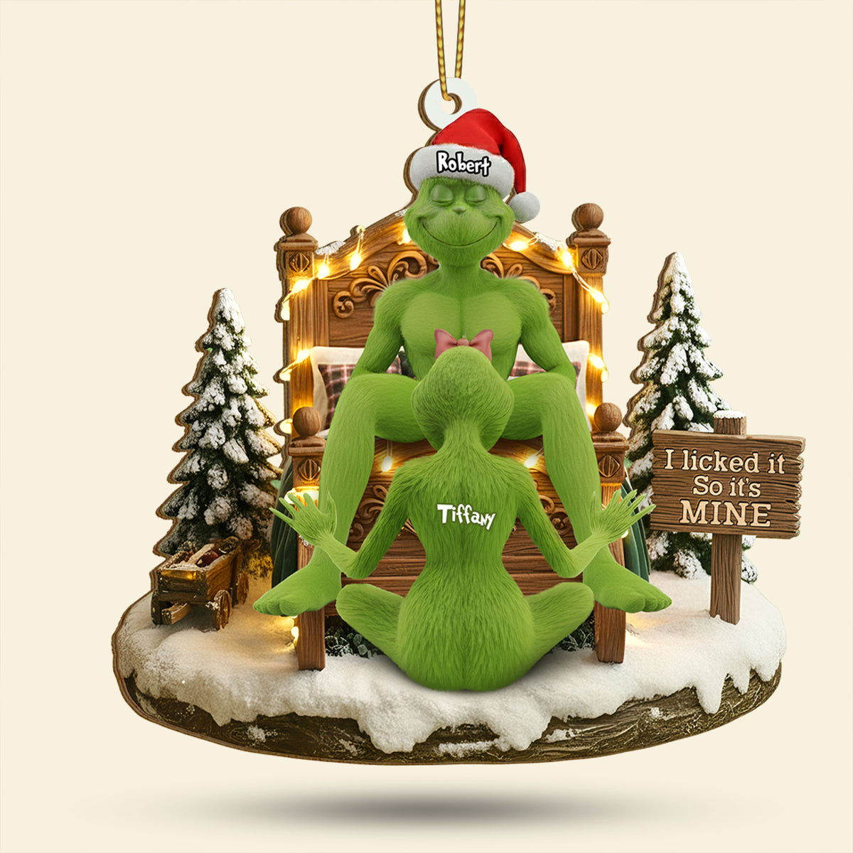 Naughty Green Couple Ornament - Personalized Gifts For Couple 03tgti120925-Homacus