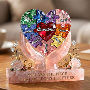 Precious Puzzle Heart Acrylic Plaque - Personalized Gift For Grandma/Mom 04KITI130226-Homacus