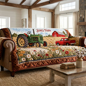 Peaceful Farm Quilted Sofa Cover, Personalized Gifts For Farmers 01QHTI280126-Homacus