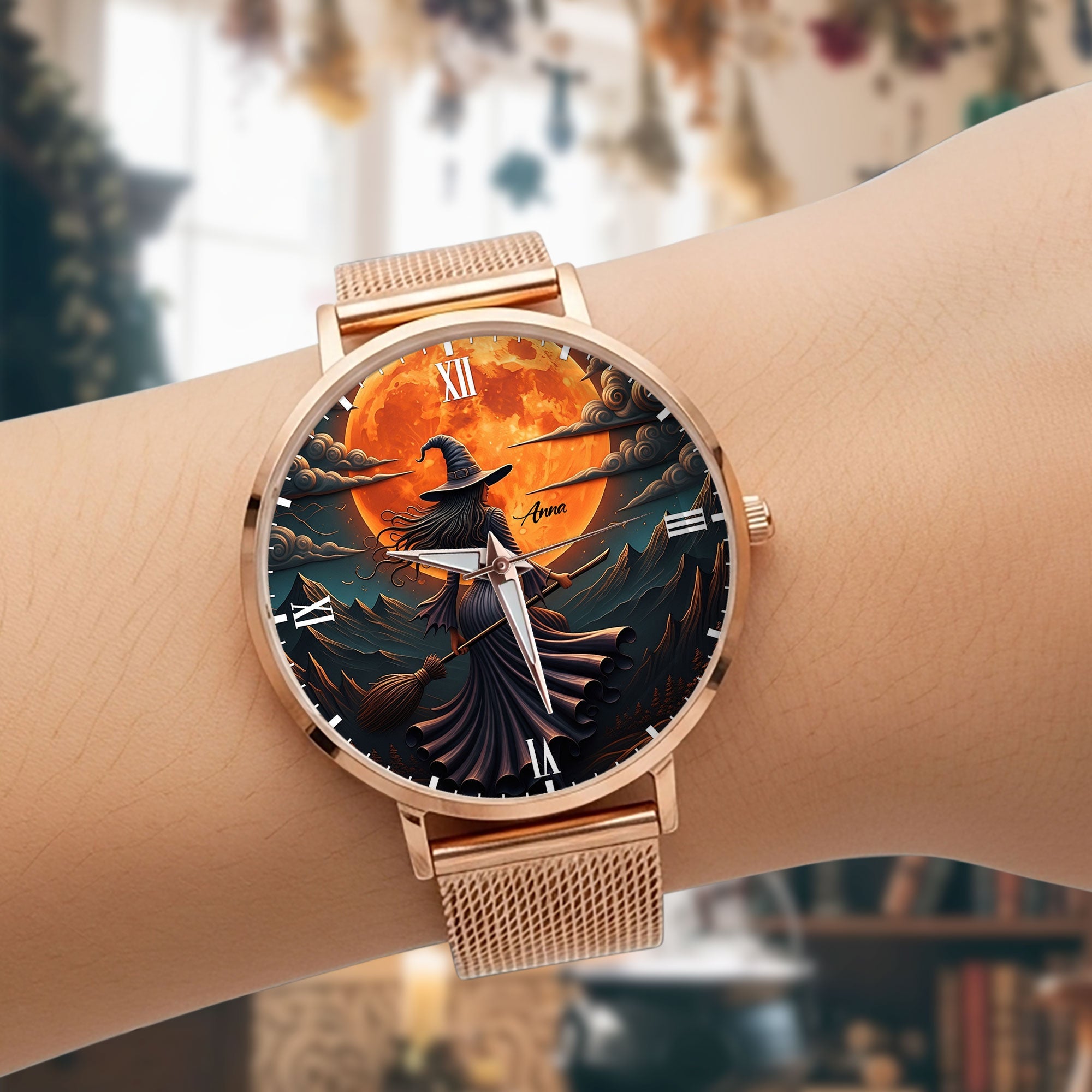 Witch Mesh Strap Quartz Watch - Personalized Gifts For Witch Fan 02pgti220725-Homacus