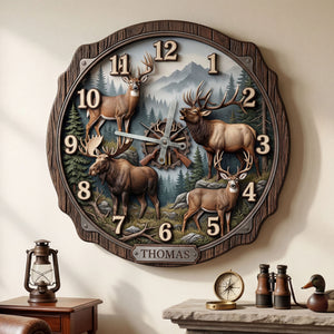 Hunting Hanging Wall Clock - Personalized Gifts For Hunters 01huti250326-Homacus