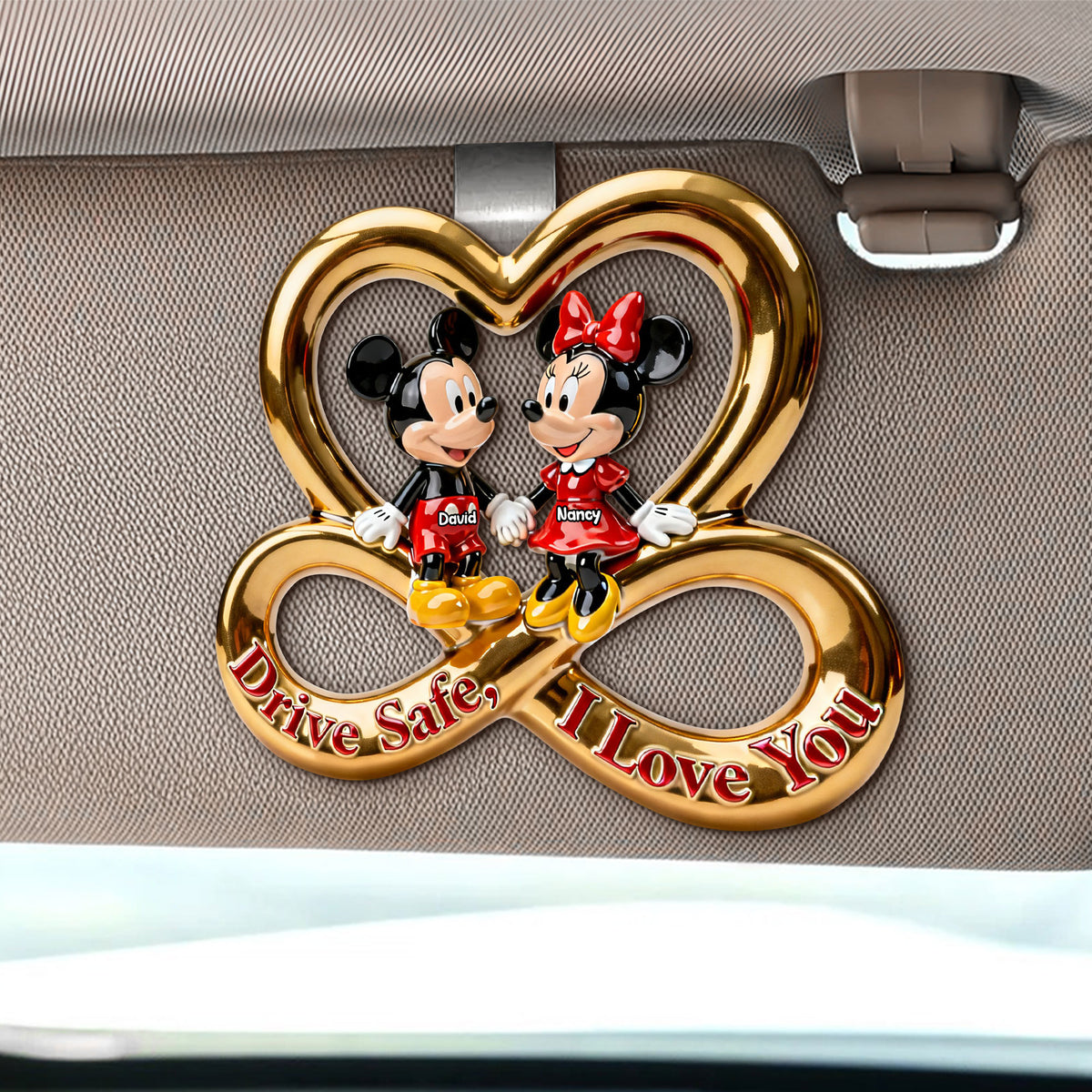 Safe Travels Couple Car Visor Clip - Personalized Gift For Couples 05NATI070126-Homacus