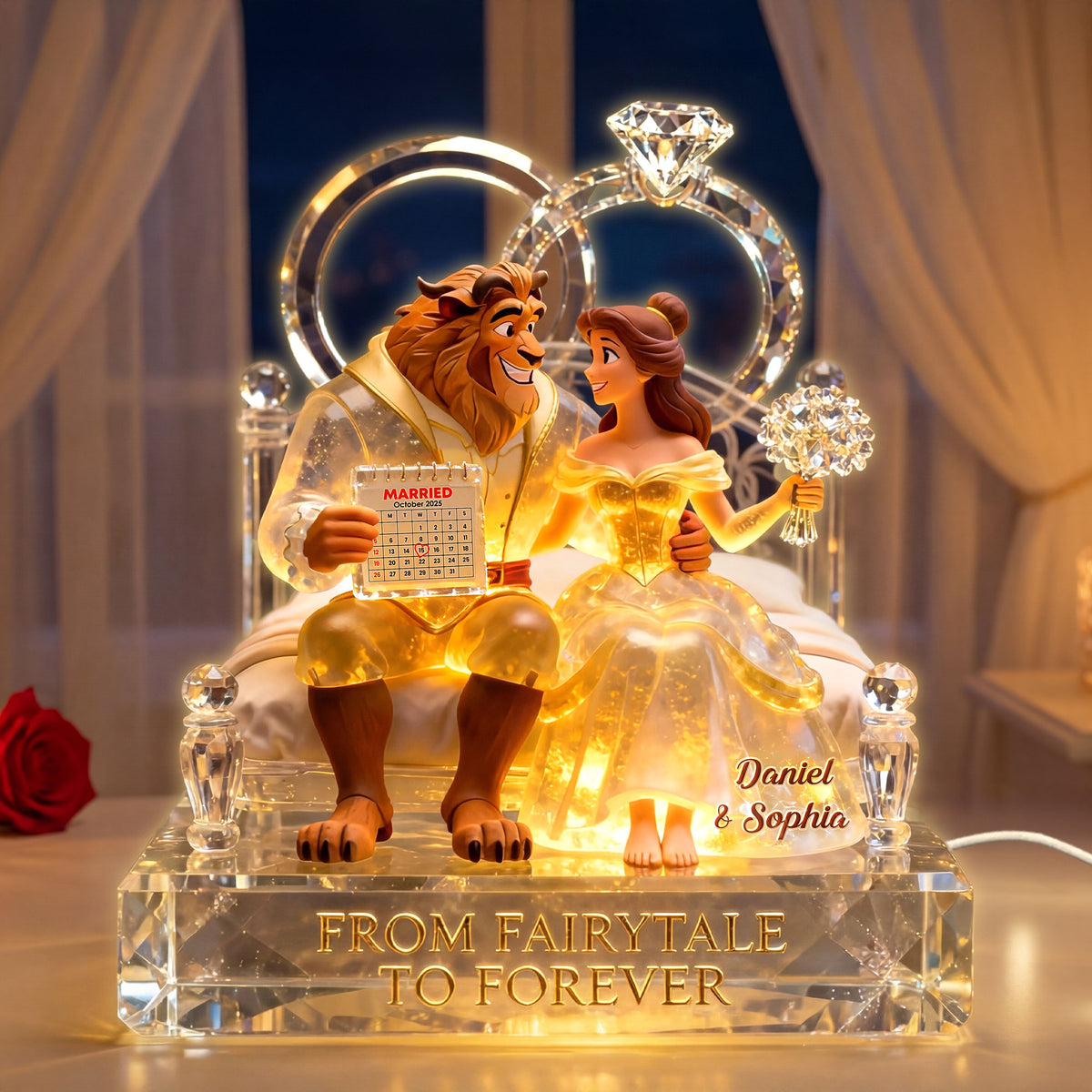 Romantic Fairytale Couple Light Box - Personalized Gifts For Couple 04ohti171225-Homacus