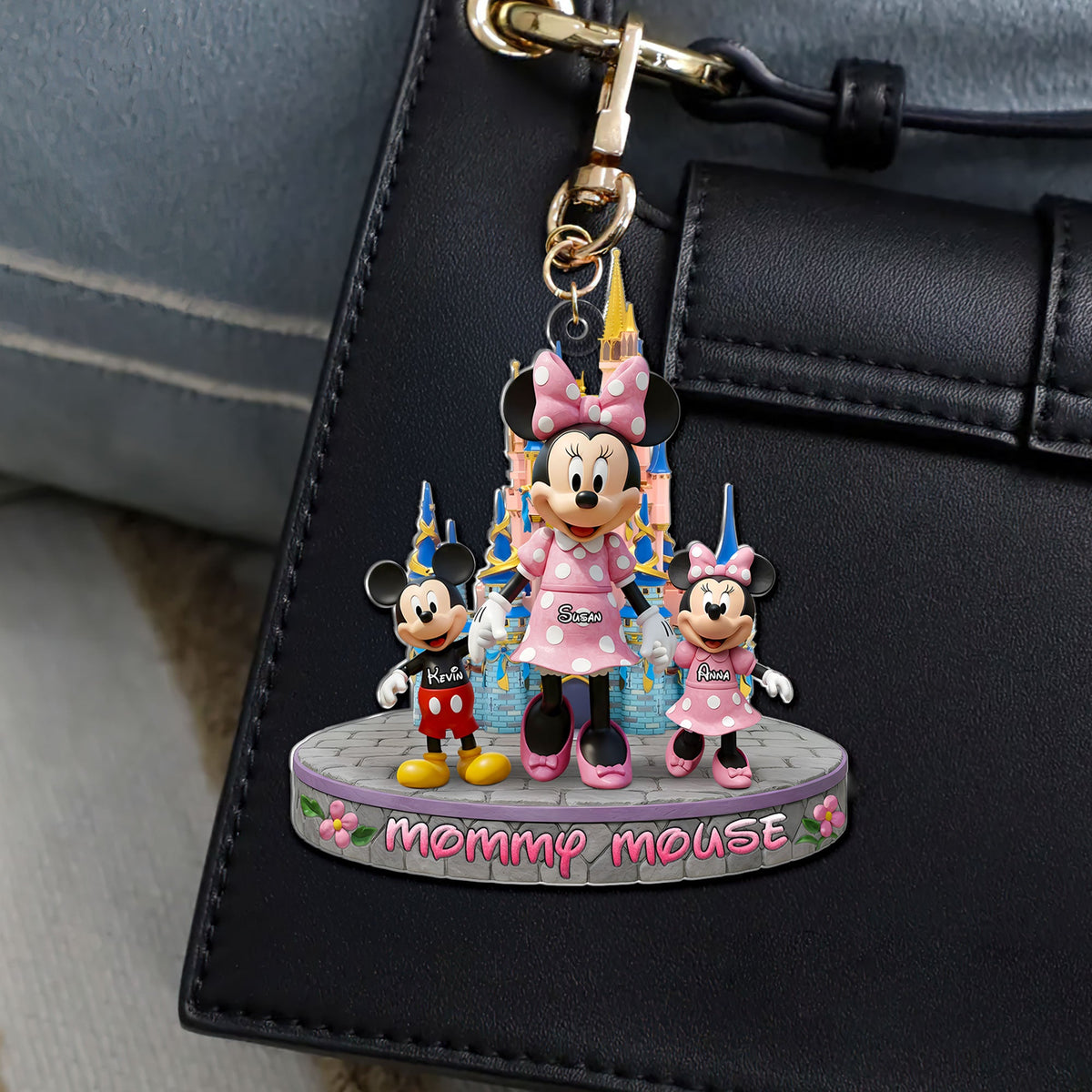 Personalized Gifts For Mom Keychain, Mom & Kids Hand In Hand 01qhti090425-Homacus