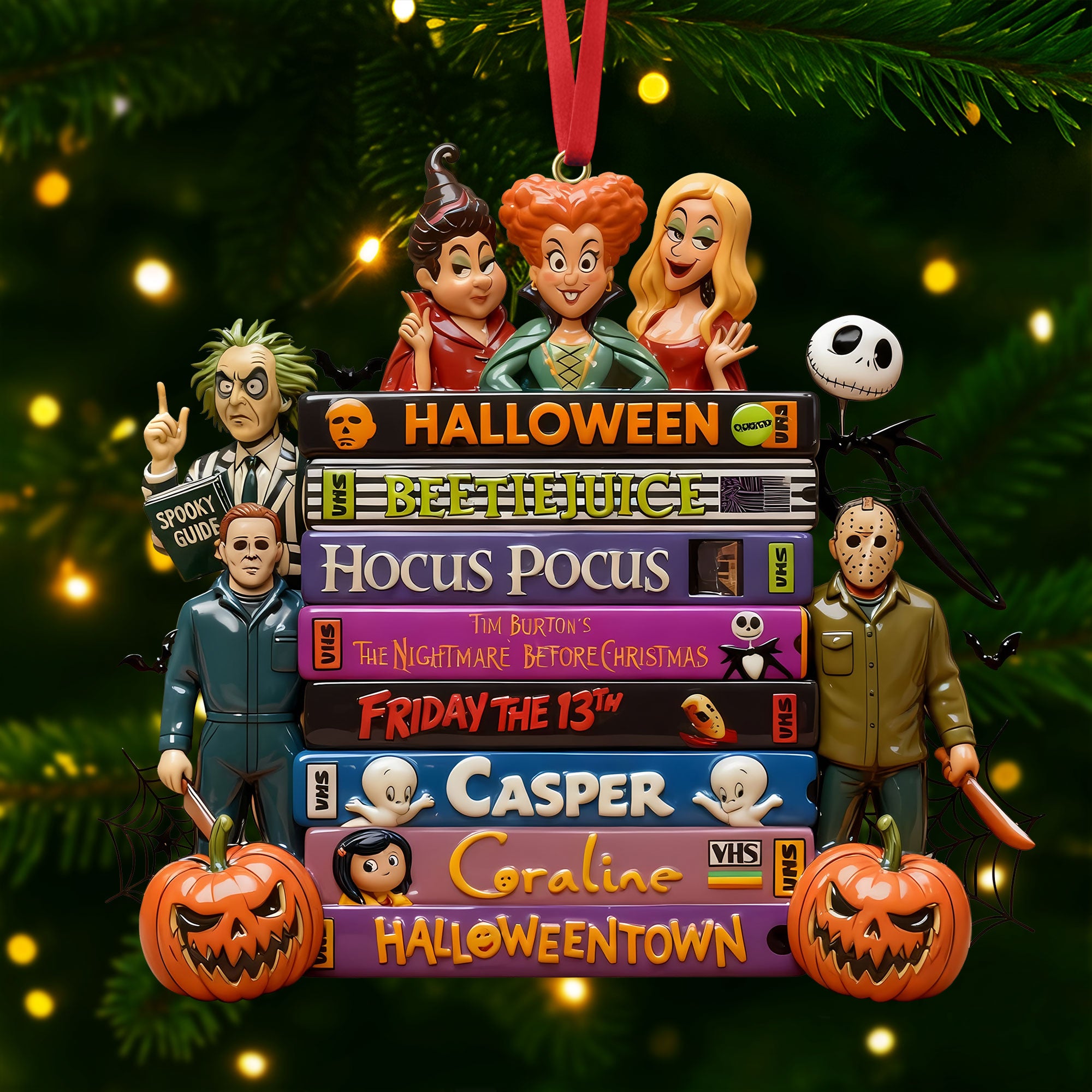 Horror Tape Stack Ornament, Personalized Christmas 02qhti161025-Homacus