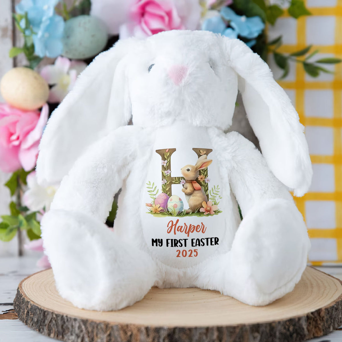 Personalized Gifts For Kid Stuffed Bunny, Easter Bunny Alphabet 01tgti140325-Homacus