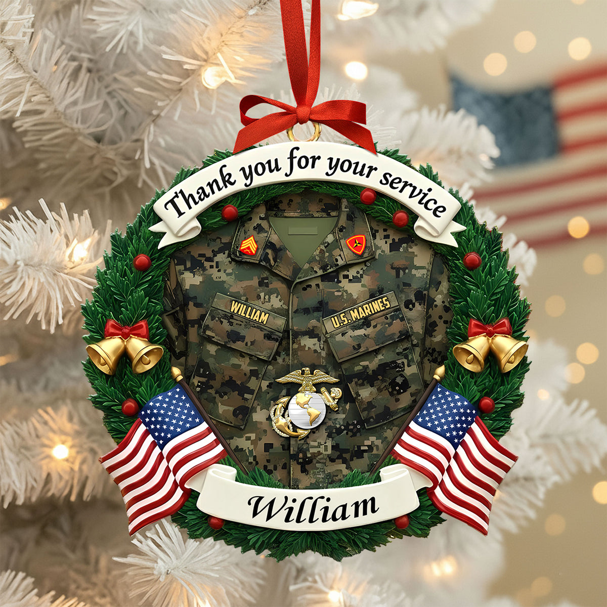 Honoring Heroes Military Christmas Ornament Personalized Gifts for Veterans 02KITI200925-Homacus