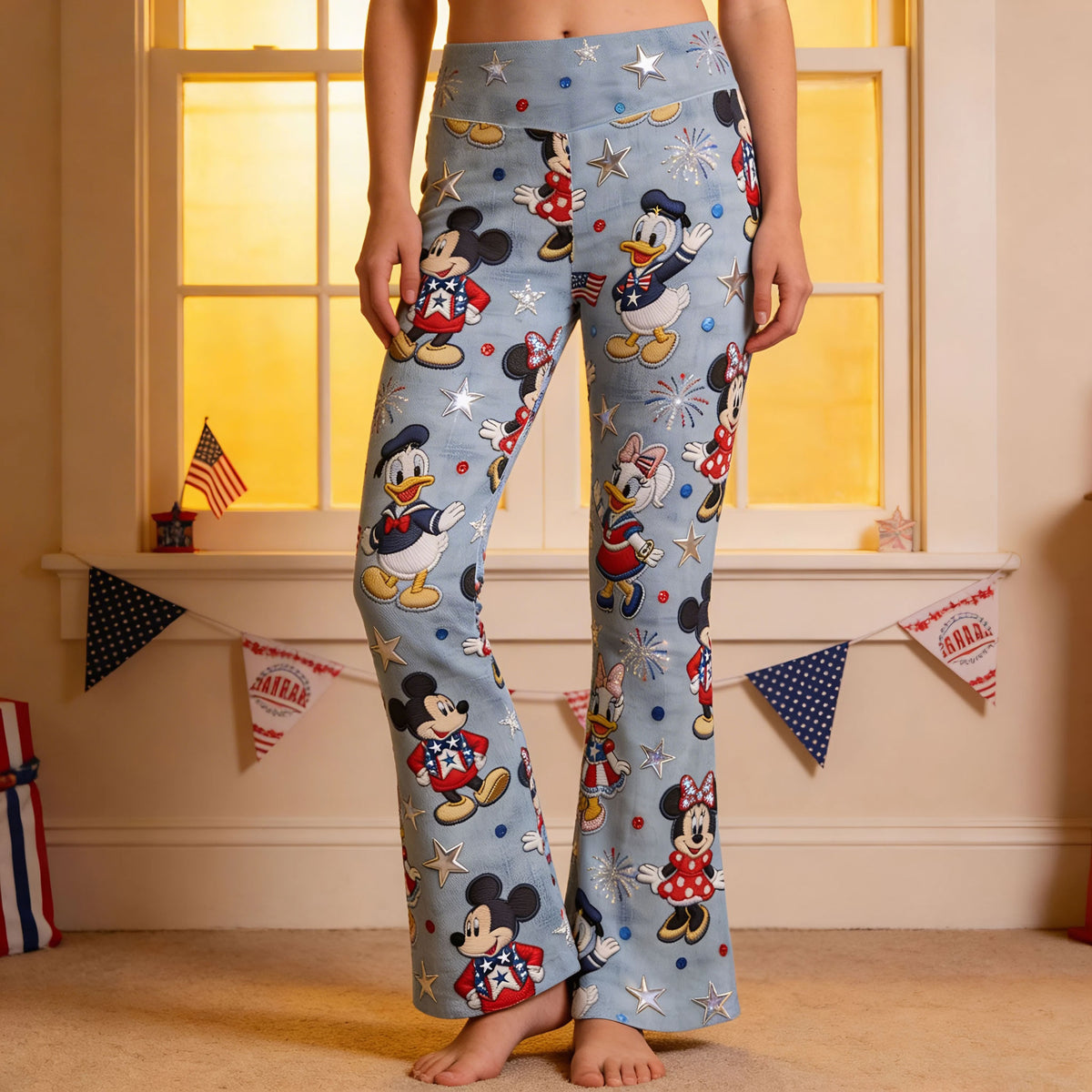 Lovely Characters Flare Leggings - Gifts to Celebrate America’s 250th Anniversary 04pgti170326-Homacus