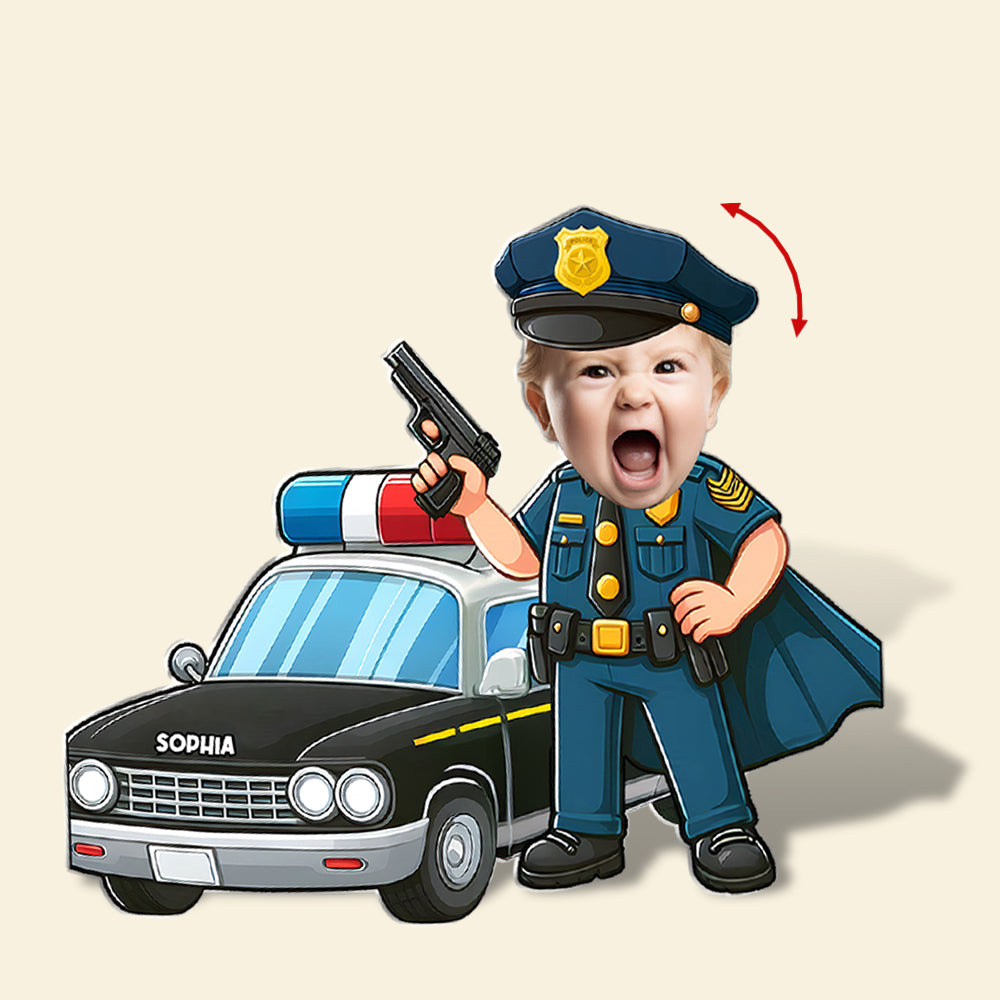 Police Shaking Head Standee - Custom Photo Gifts For Dad Cute Gifts-Homacus