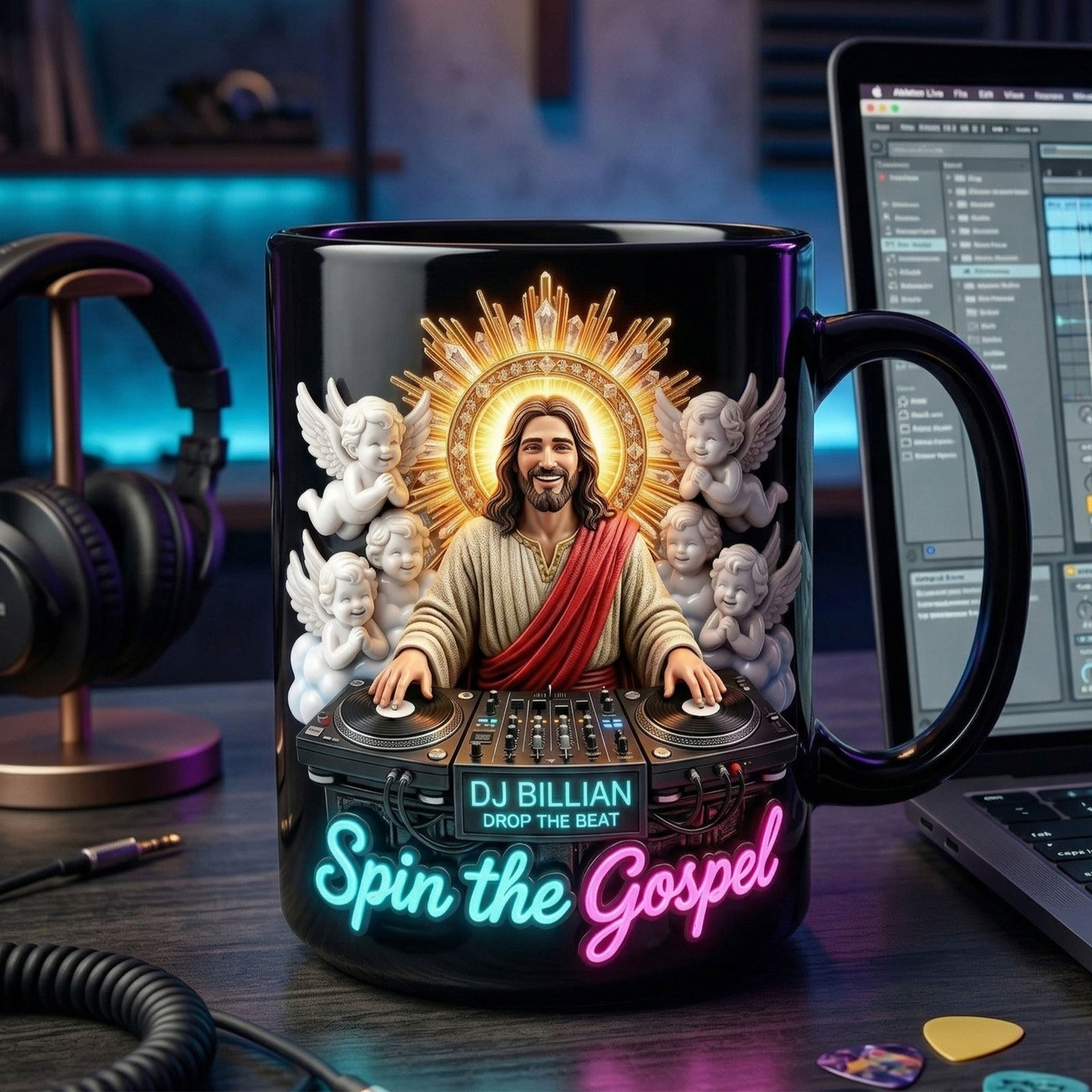 Spin the Gospel Coffee Mug - Personalized Gifts For Music Lovers 01pati060426-Homacus
