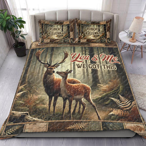 Personalized Gifts For Deer Couple Lover Quilt Bed Set 02xqti080125-Homacus