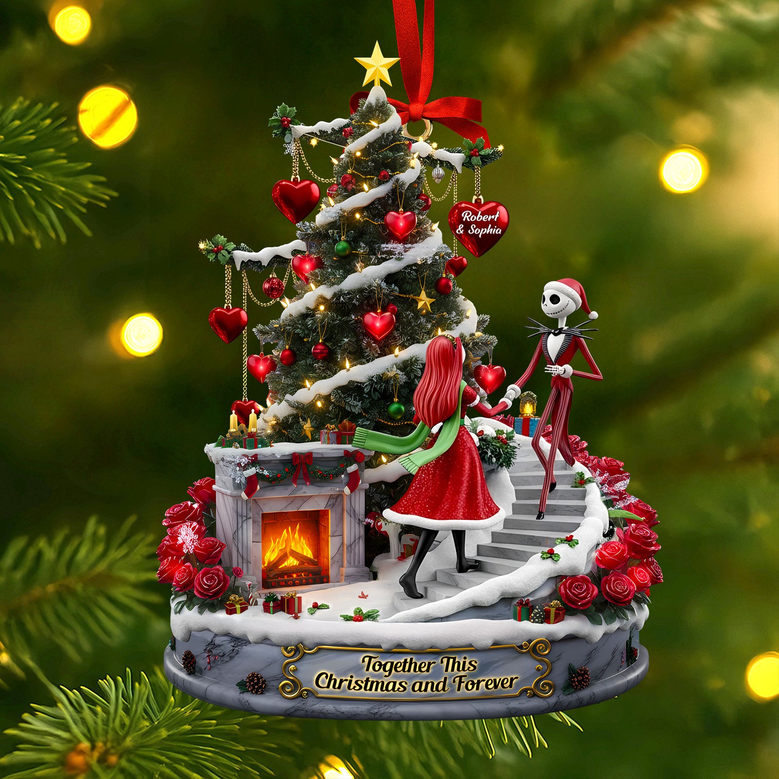 Forever Spooky Couple Ornament - Personalized Gifts For Couple 02pati170925-Homacus