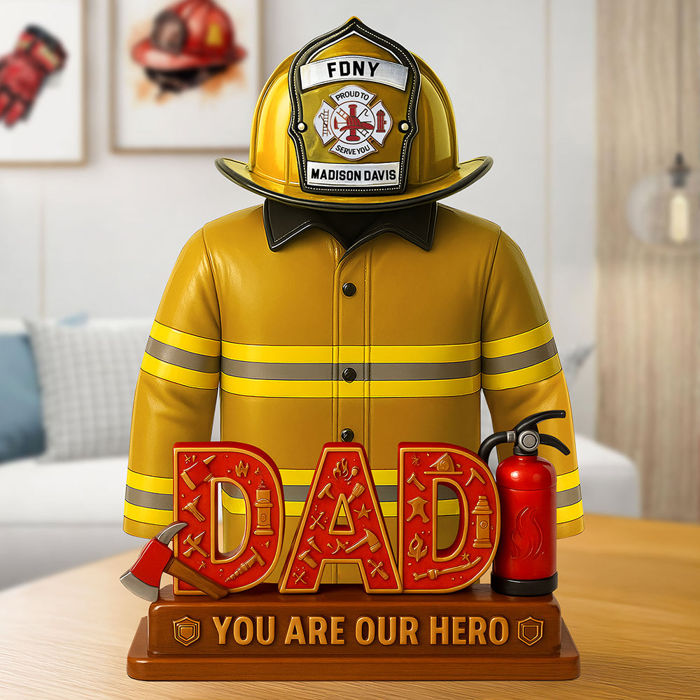 Firefighter Dad Acrylic Plaque - Personalized Gifts For Dad 01OHTI150525-Homacus
